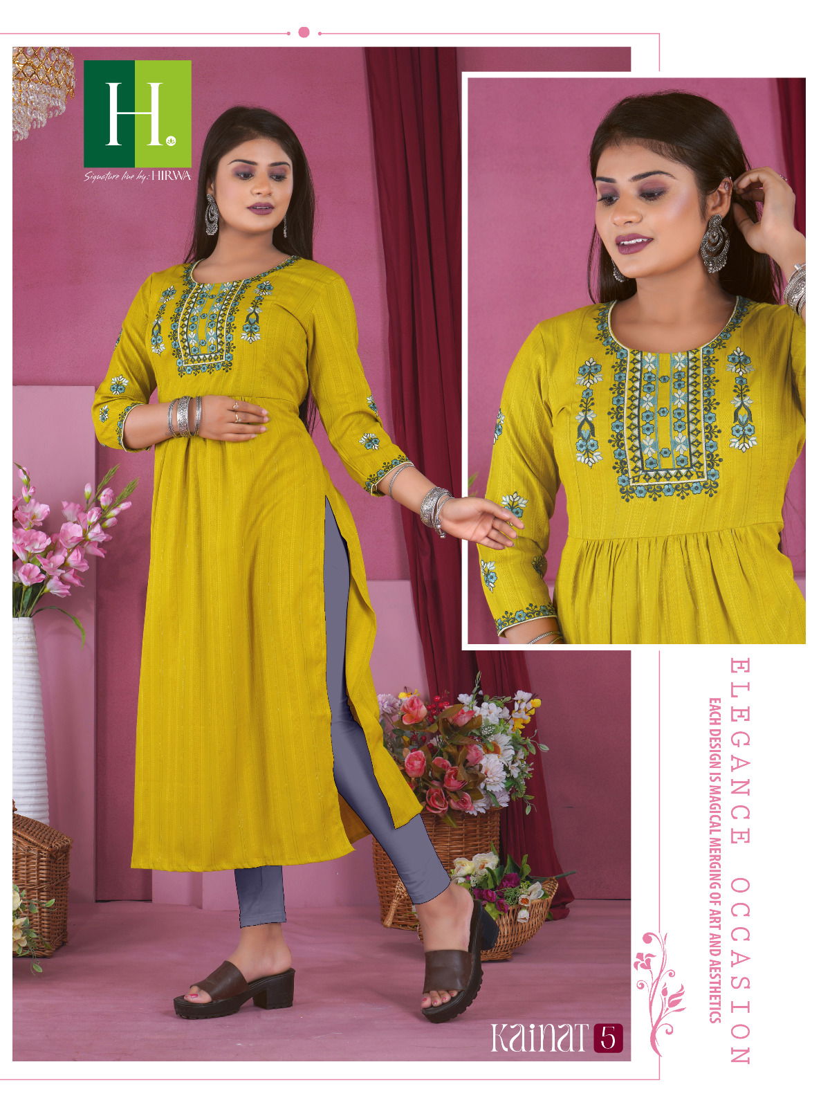 Hirwa Kainat Casual Naira Cut Designer Kurtis Catalog